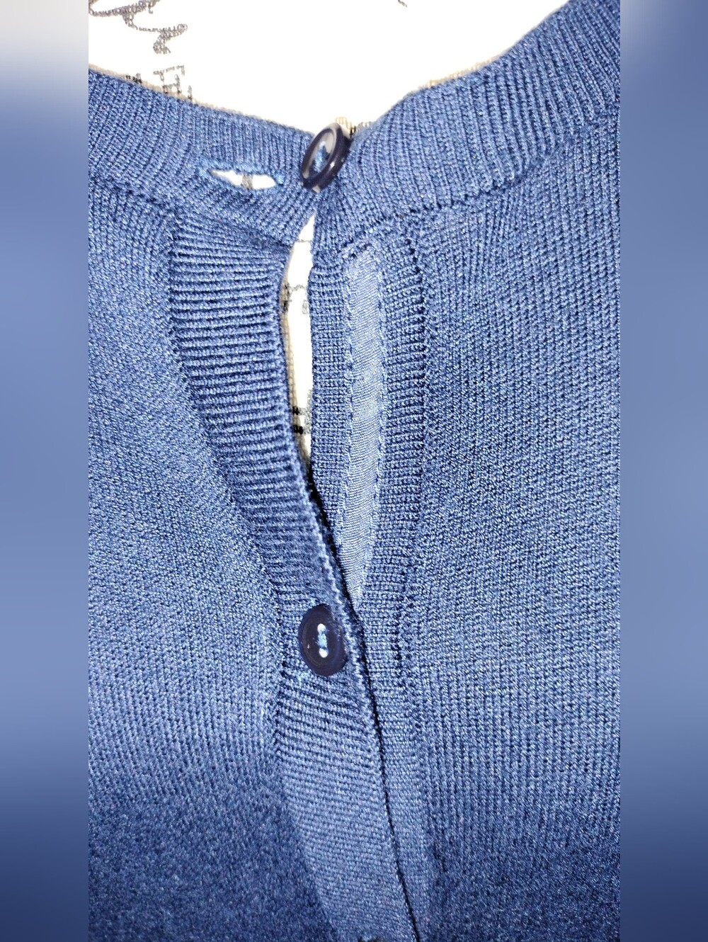 EUC! Halogen Women's Navy Blue Button Front Cardigan 3/4 Sleeves. Size XL - Picture 3 of 8